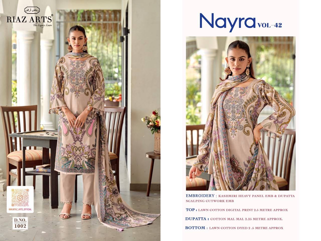 NAYRA VOL 42 By RIAZ ARTS 1001 To 1008 Series Beautiful Festive Suits Stylish Fancy Colorful Casual Wear & Ethnic Wear Pure Cotton Print Dresses At Wholesale Price